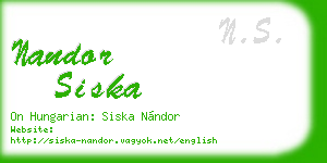 nandor siska business card